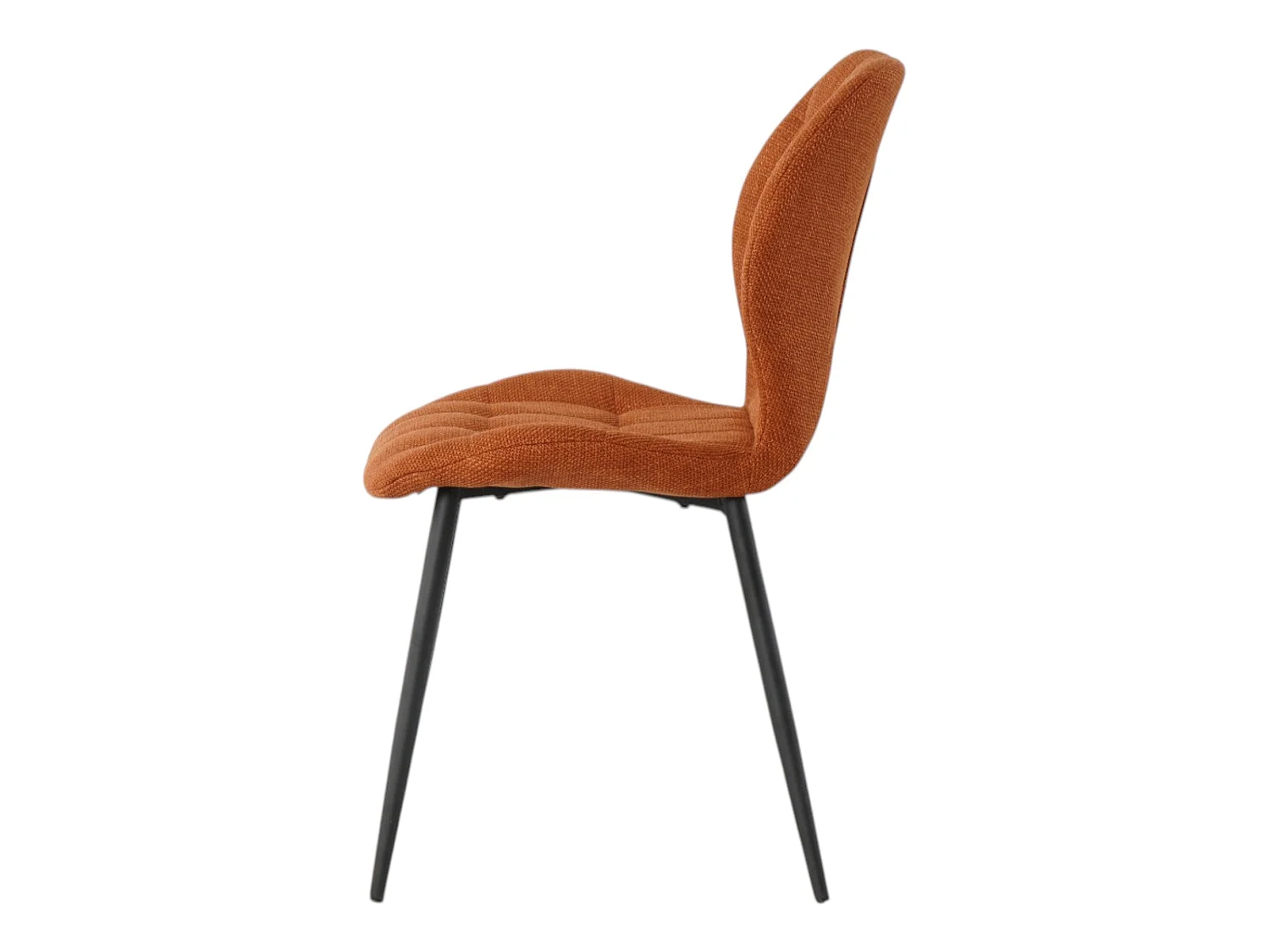 Lot de 4 chaises de salle à manger PORTO tissu maille orange pieds métal noir