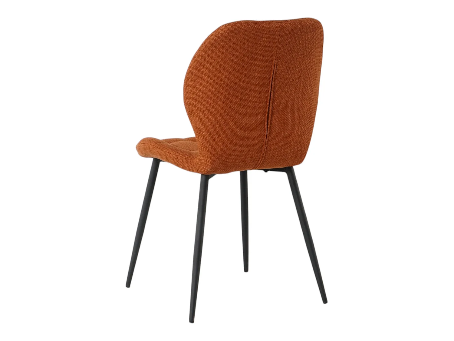 Lot de 4 chaises de salle à manger PORTO tissu maille orange pieds métal noir