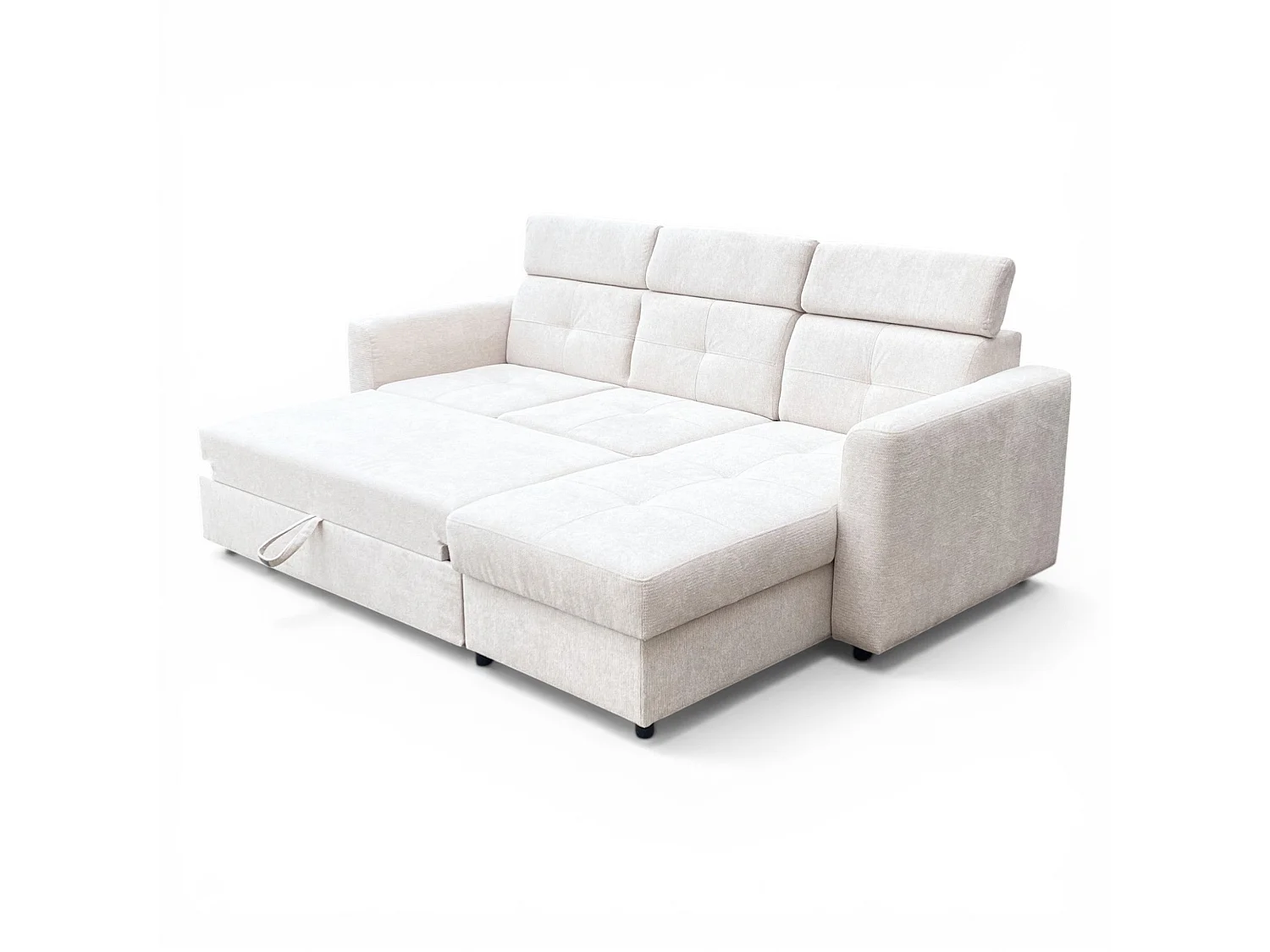 Canapé d'angle convertible en tissu beige -  POCKET