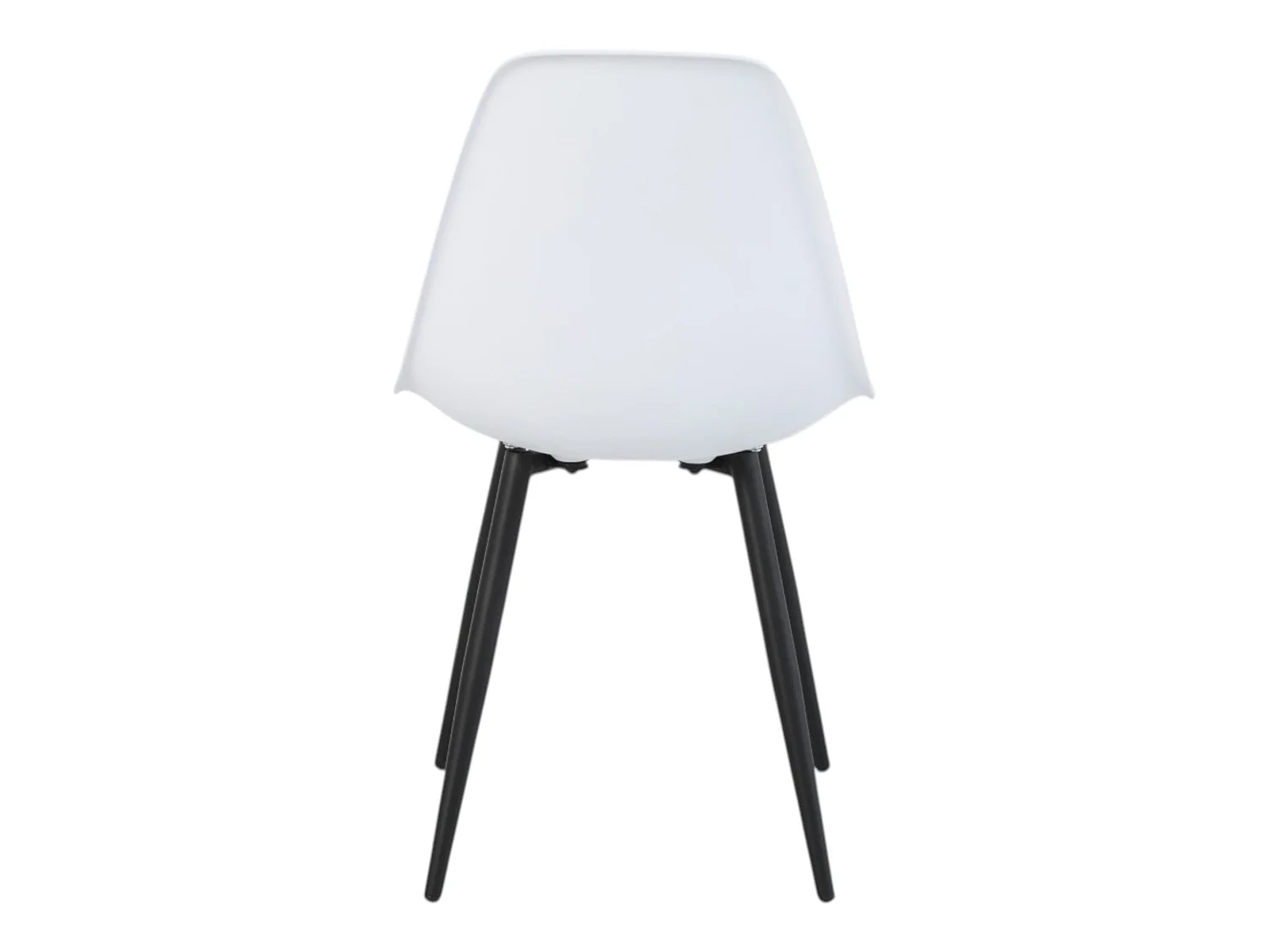 Lot de 4 chaises coloris blanc assise tissu beige pieds métal noir - ALICE