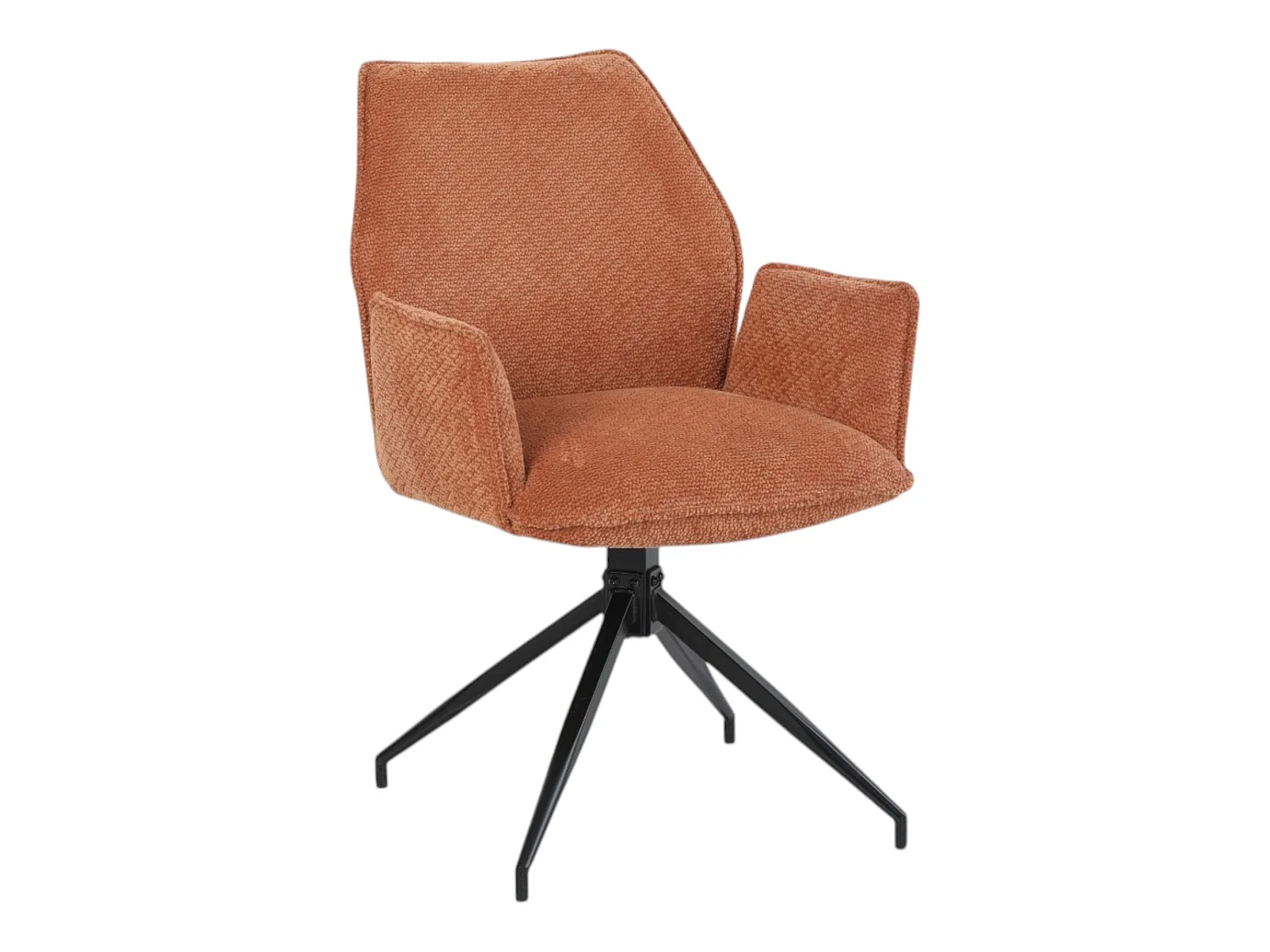 Lot de 2 chaises avec accoudoirs pivotantes tissu orange - FITOUS II