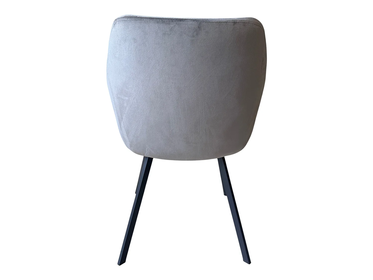 Lot de 2 chaises avec accoudoirs velours gris pieds métal noir - ADAM