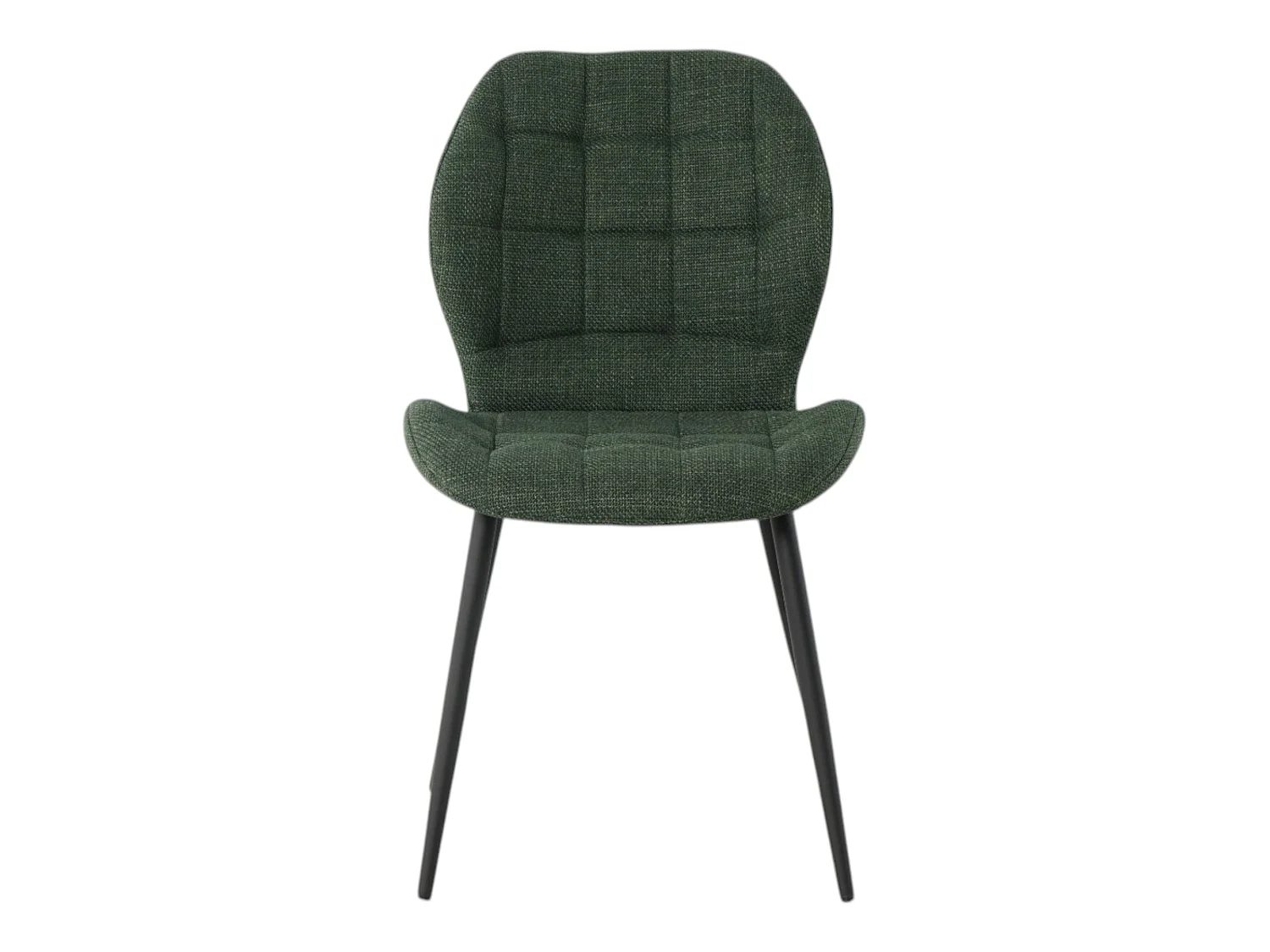 Lot de 4 chaises de salle à manger tissu maille vert pieds métal noir - PORTO