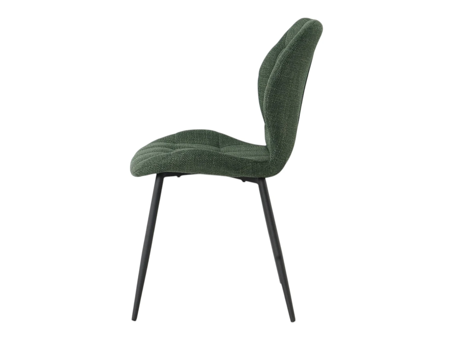 Lot de 4 chaises de salle à manger tissu maille vert pieds métal noir - PORTO