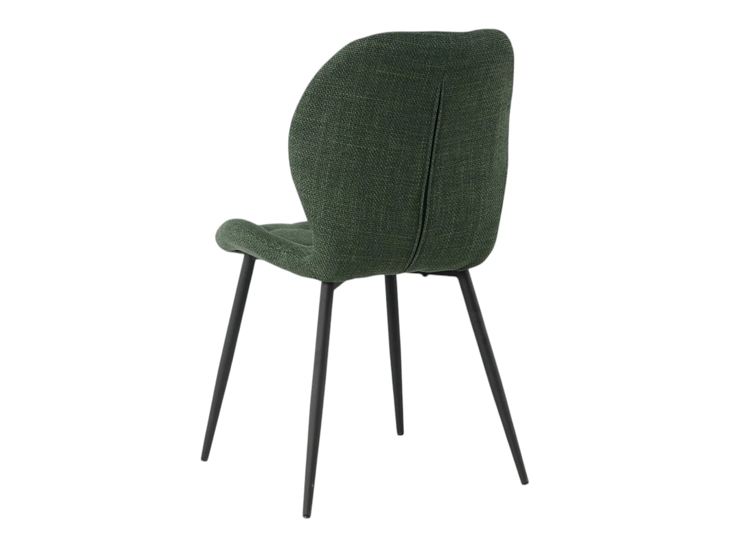 Lot de 4 chaises de salle à manger tissu maille vert pieds métal noir - PORTO