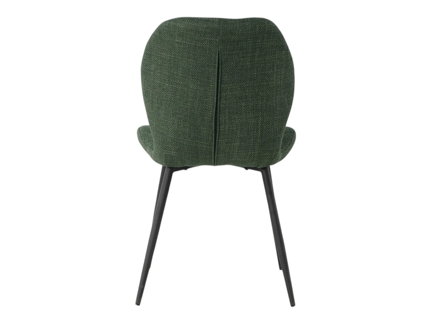 Lot de 4 chaises de salle à manger tissu maille vert pieds métal noir - PORTO
