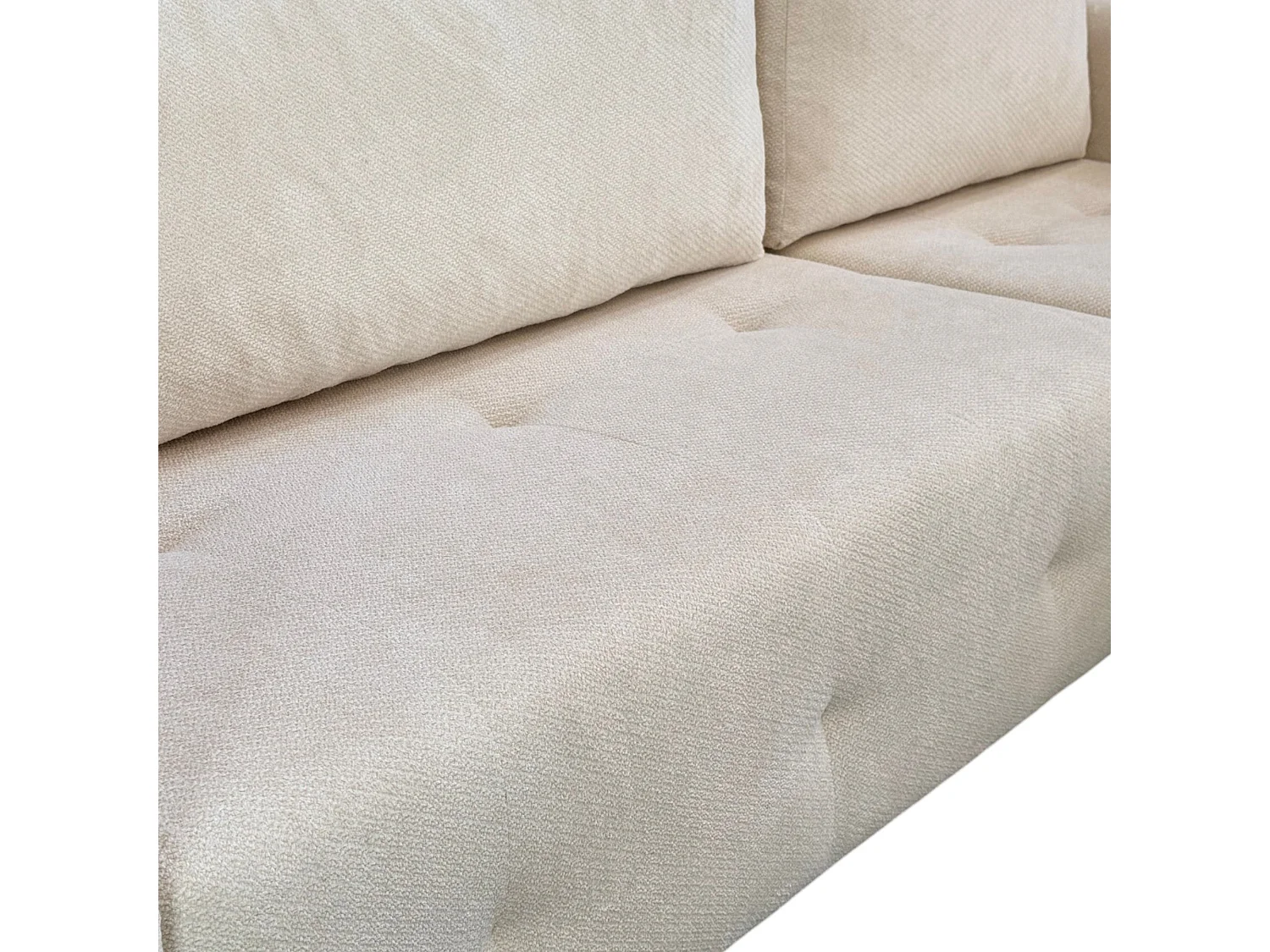 Canapé d'angle convertible 242 cm en tissu beige -  TEDY