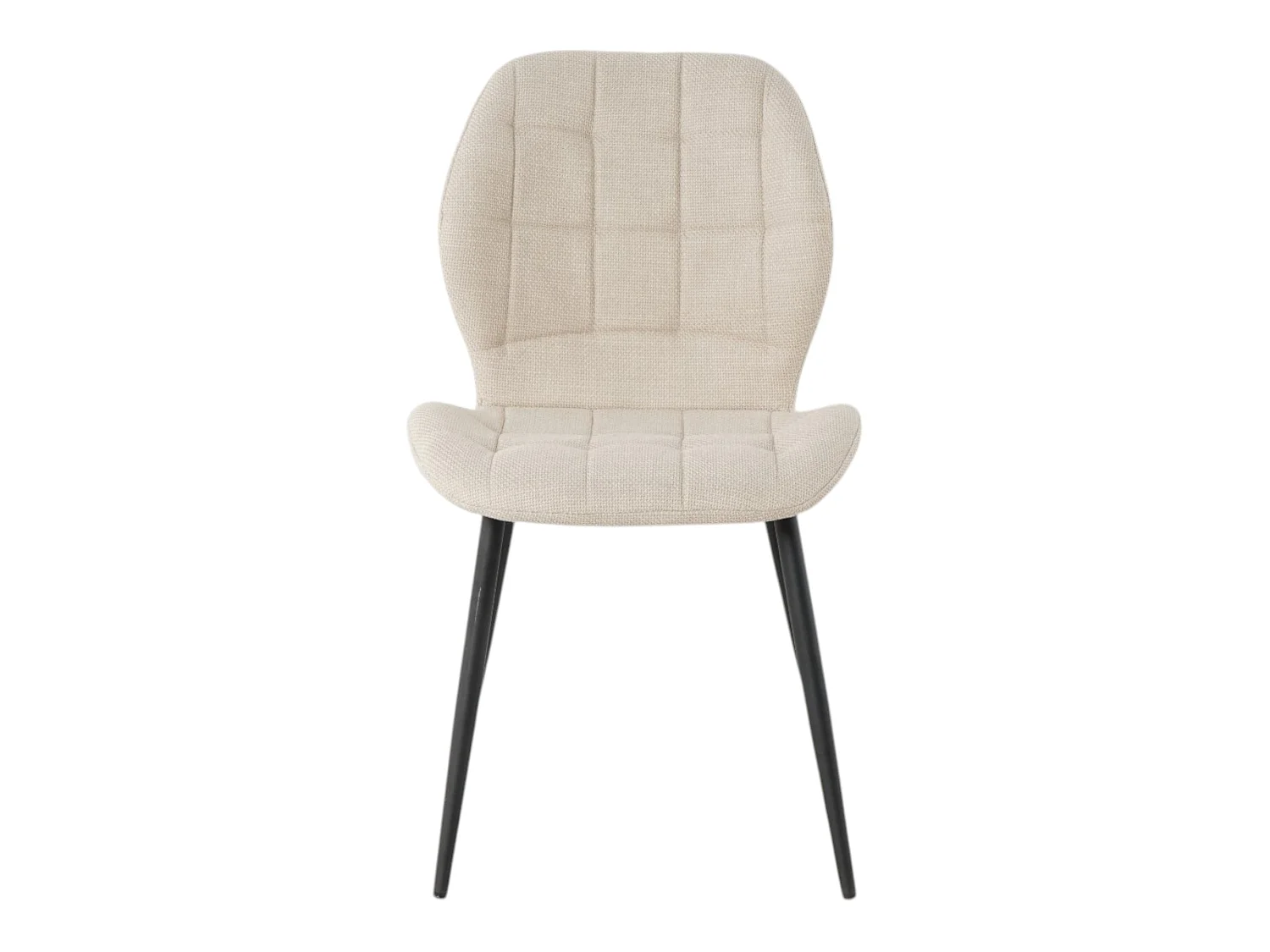 Lot de 4 chaises de salle à manger PORTO tissu maille beige pieds métal noir