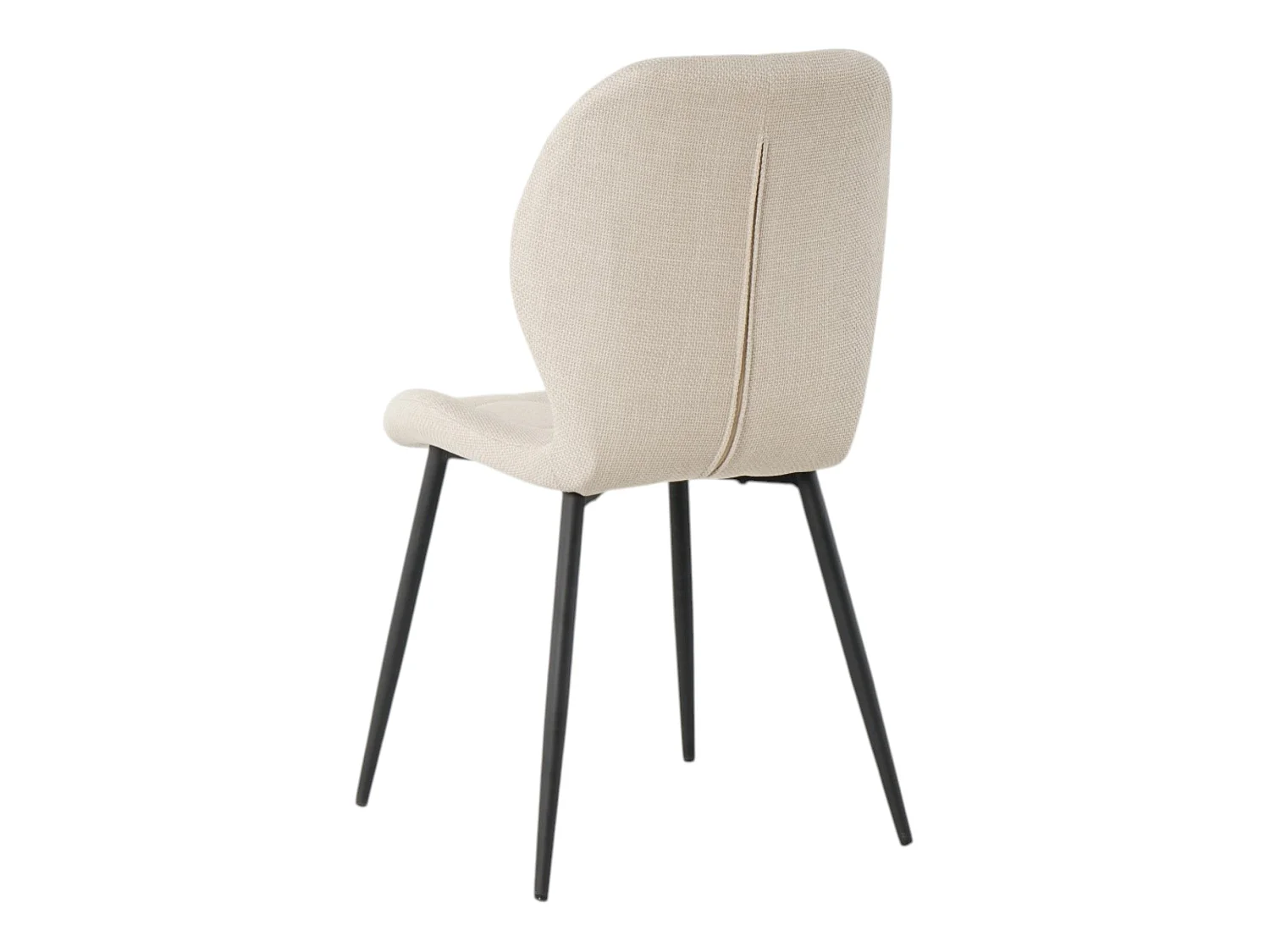 Lot de 4 chaises de salle à manger PORTO tissu maille beige pieds métal noir