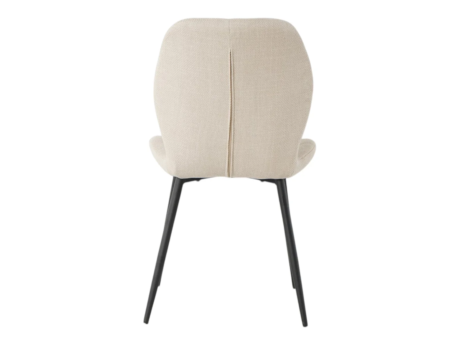 Lot de 4 chaises de salle à manger PORTO tissu maille beige pieds métal noir