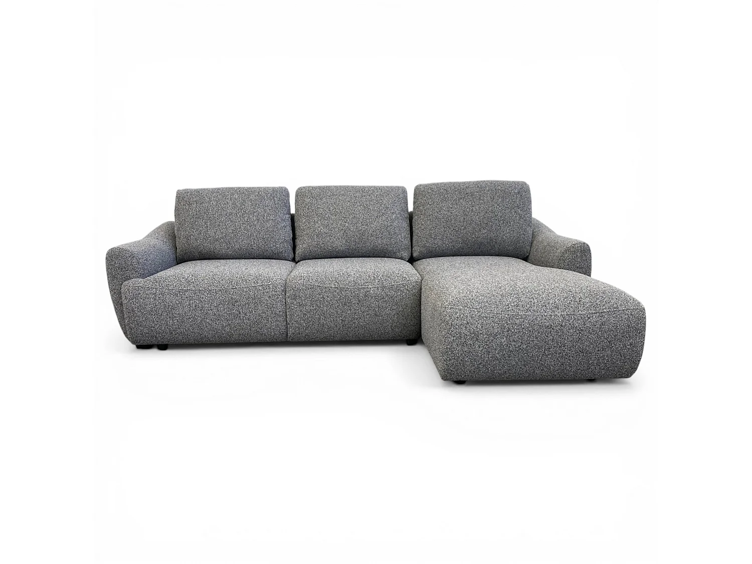 Canapé d'angle droit convertible tissu gris - APPIA