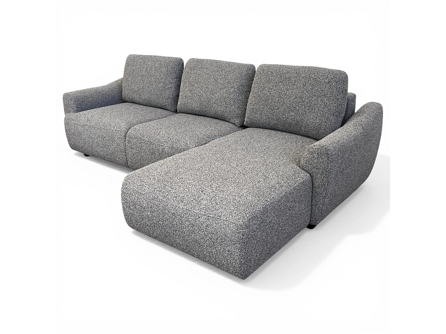 Canapé d'angle droit convertible tissu gris - APPIA