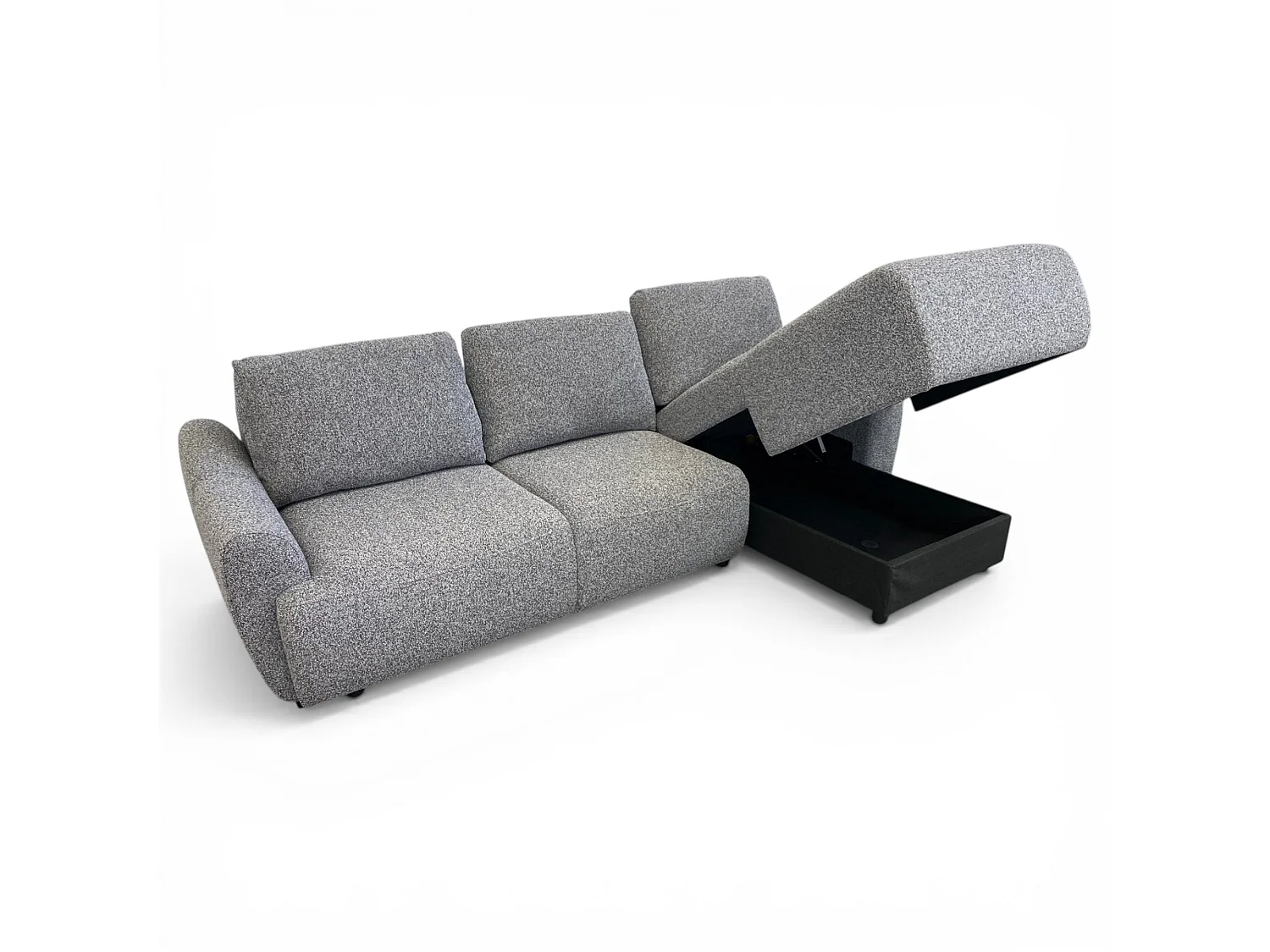 Canapé d'angle droit convertible tissu gris - APPIA