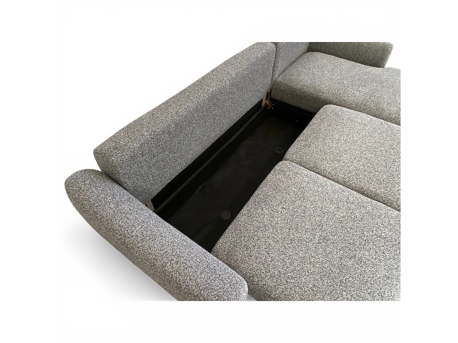Canapé d'angle droit convertible tissu gris - APPIA