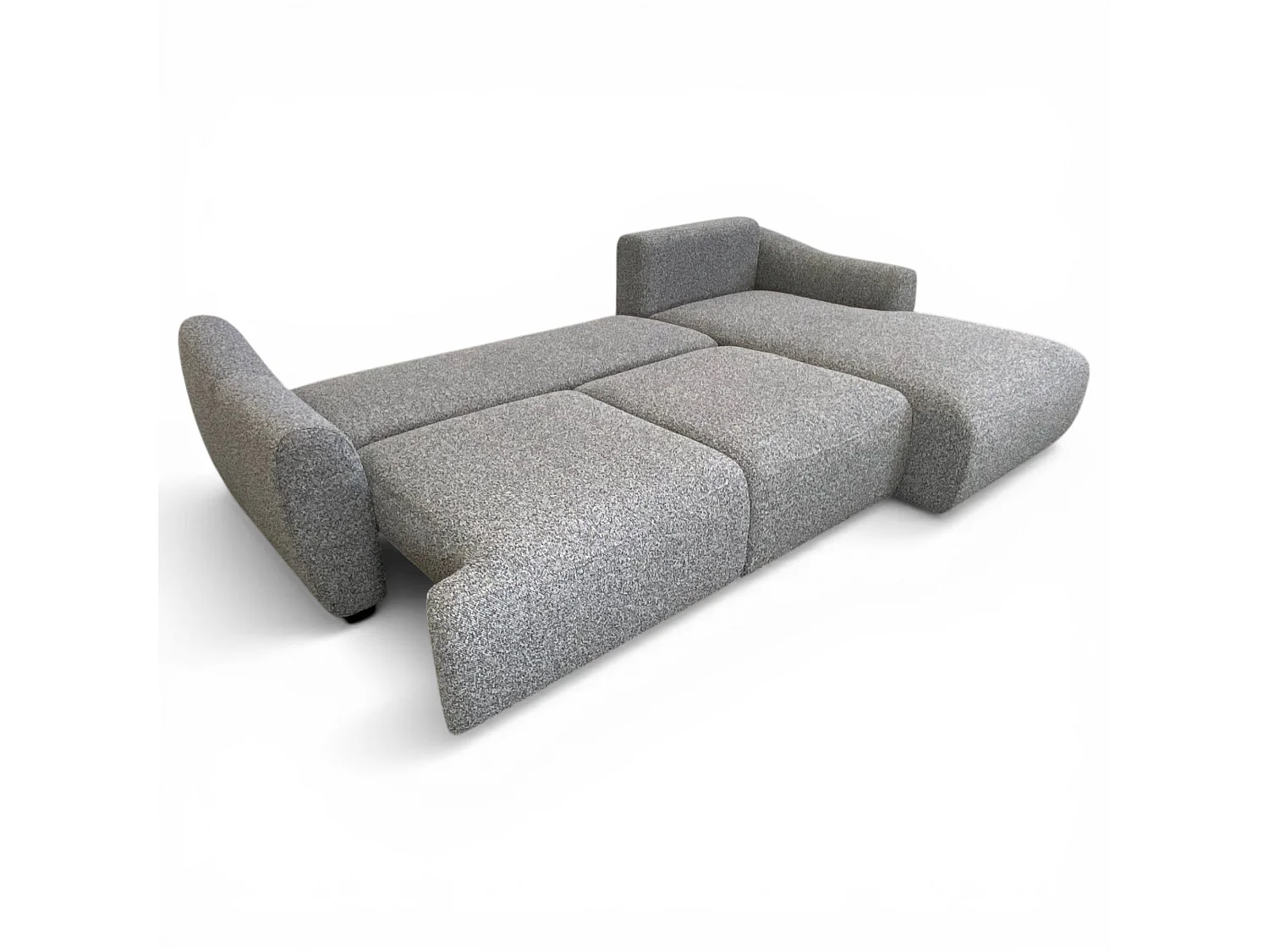 Canapé d'angle droit convertible tissu gris - APPIA