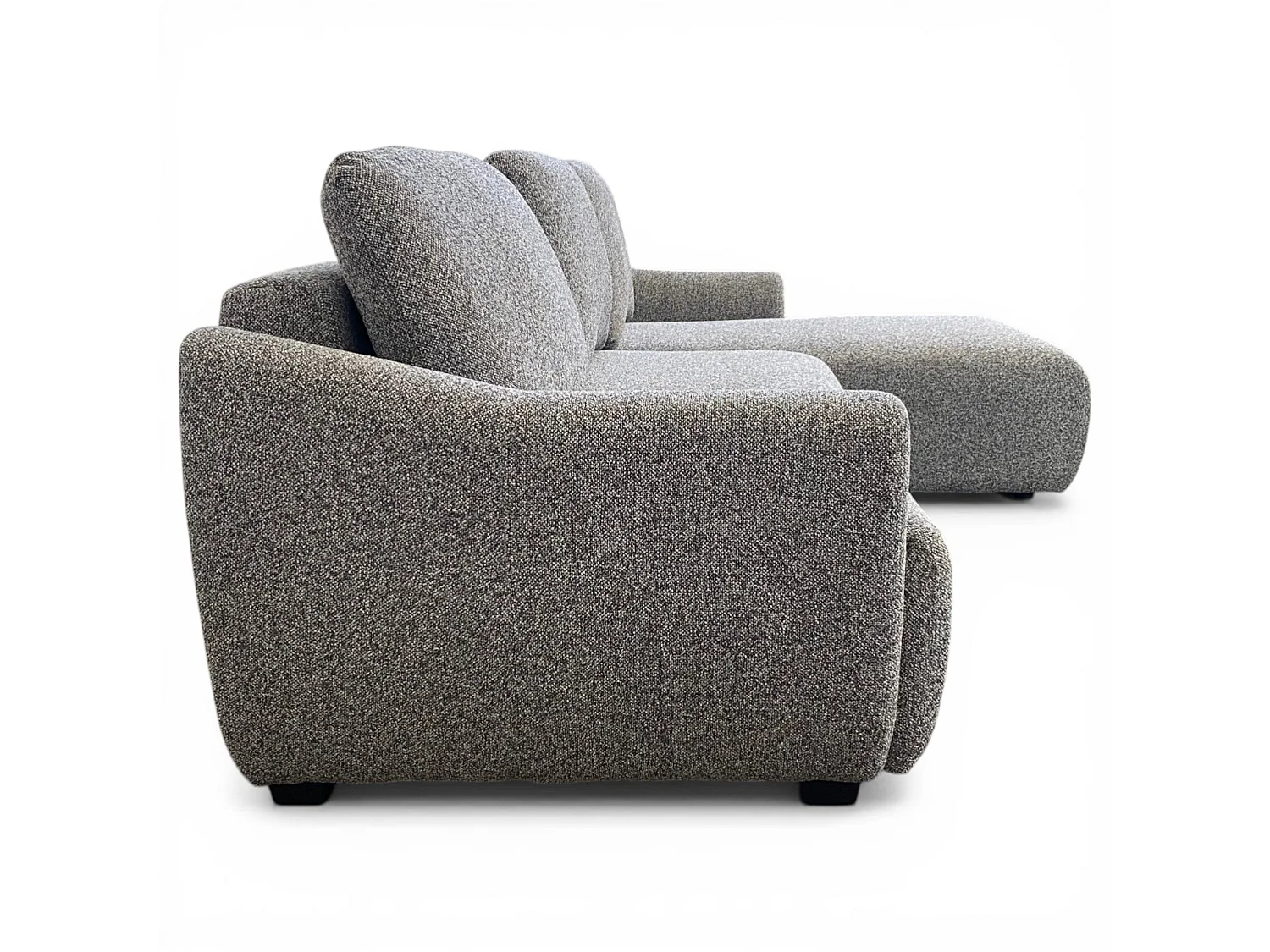 Canapé d'angle droit convertible tissu gris - APPIA