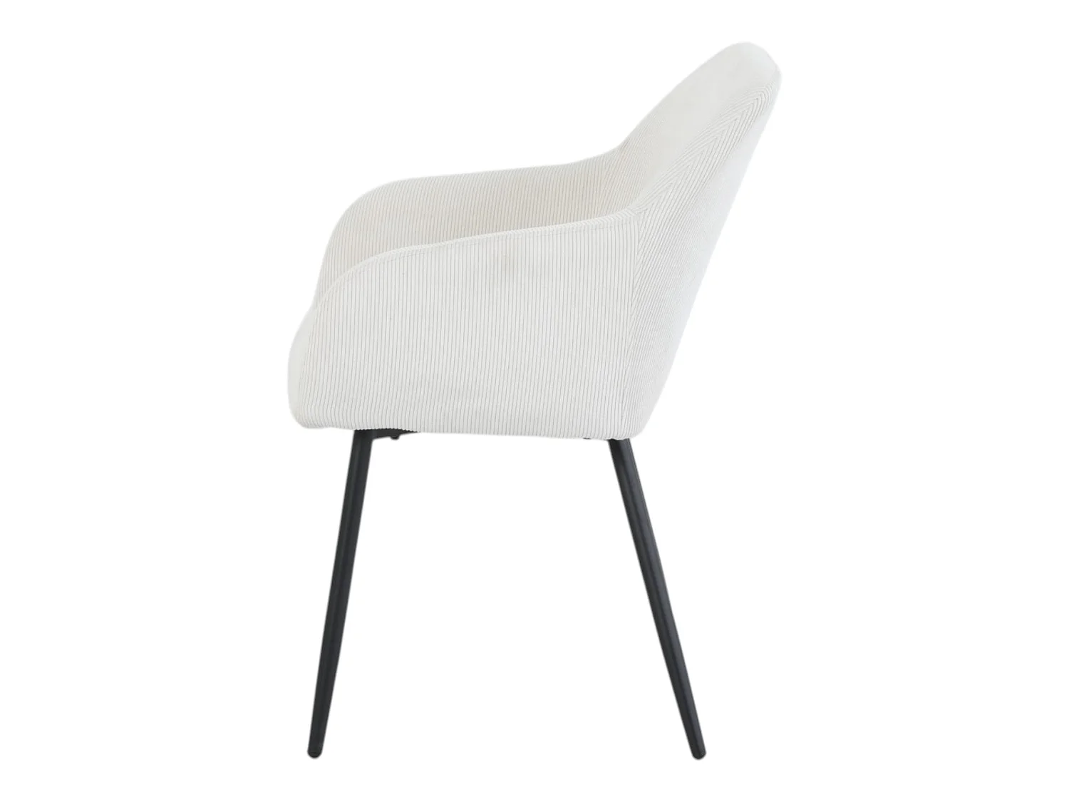 Lot de 2 chaises avec accoudoirs velours cotelé beige pieds métal - JADE