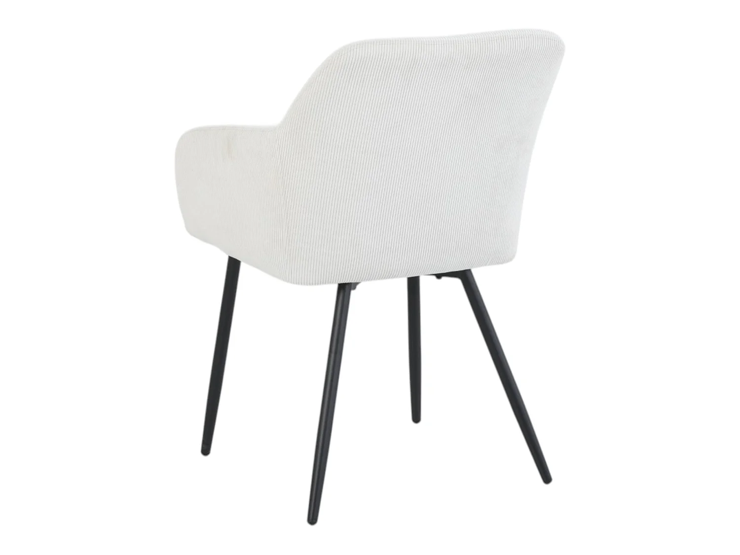 Lot de 2 chaises avec accoudoirs velours cotelé beige pieds métal - JADE