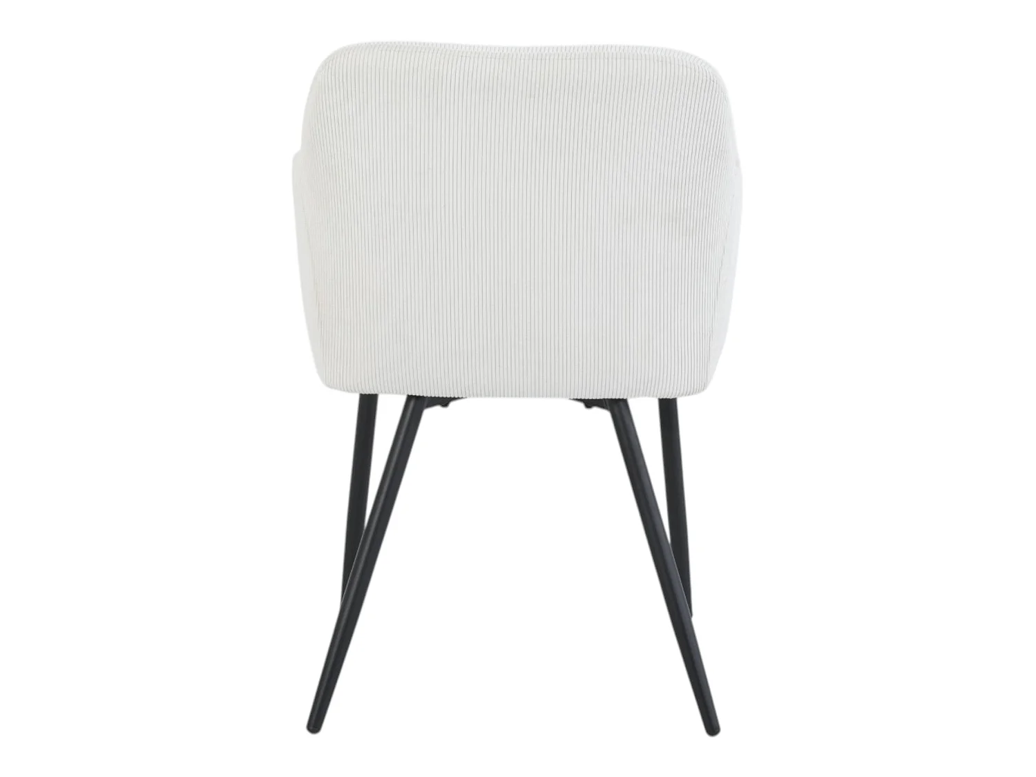 Lot de 2 chaises avec accoudoirs velours cotelé beige pieds métal - JADE