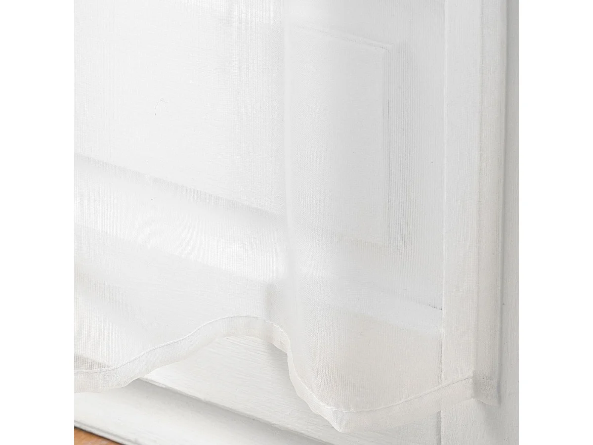 Paire de Voilages Passe-Tringle "Voiline" 70x200cm Blanc