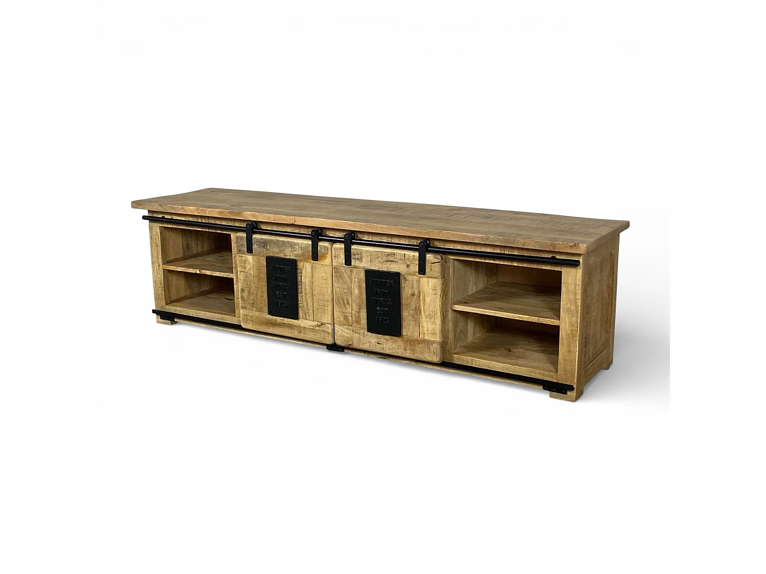 Meuble TV 180 cm en bois massif de manguier - RAILWAY