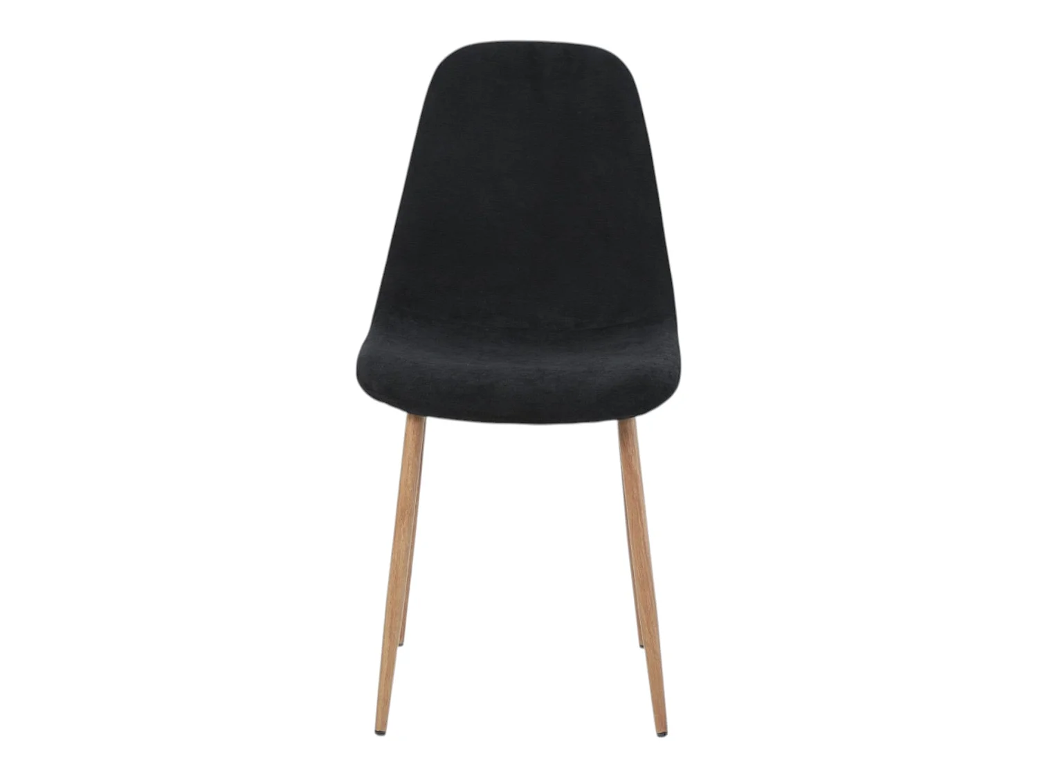 Lot de 4 chaises tissu noir pieds métal imitation bois - NOAH