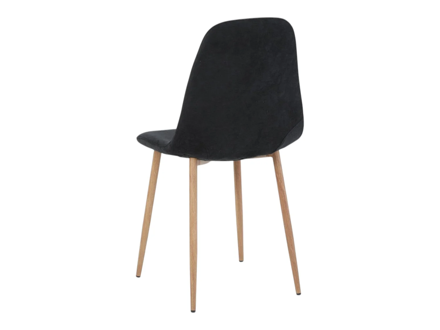 Lot de 4 chaises tissu noir pieds métal imitation bois - NOAH