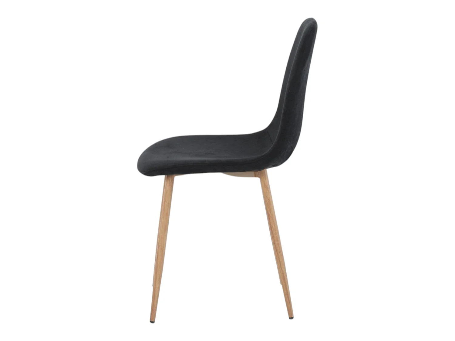 Lot de 4 chaises tissu noir pieds métal imitation bois - NOAH