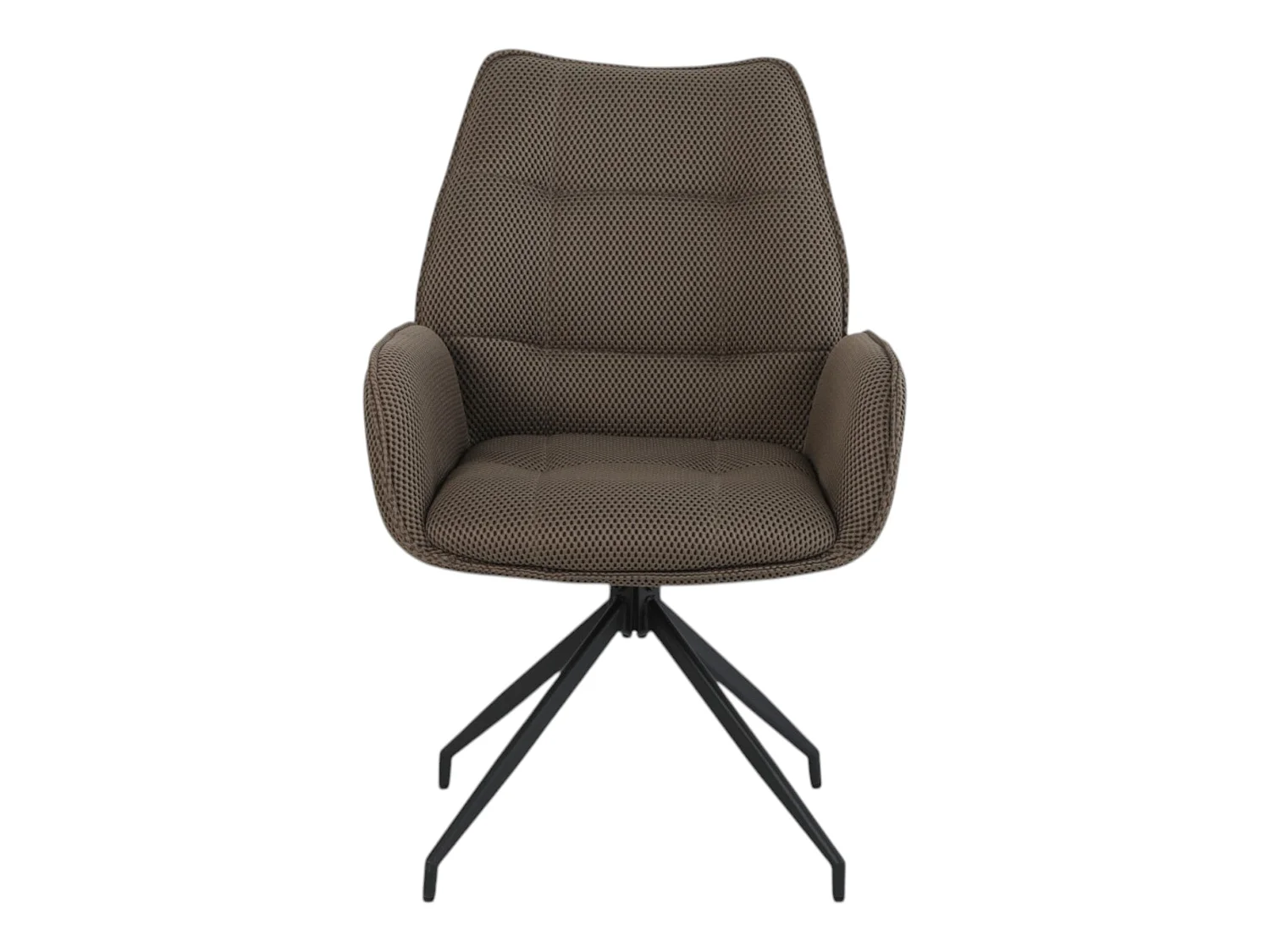 Lot de 2 chaises pivotantes tissu maille 3D marron - CARILO