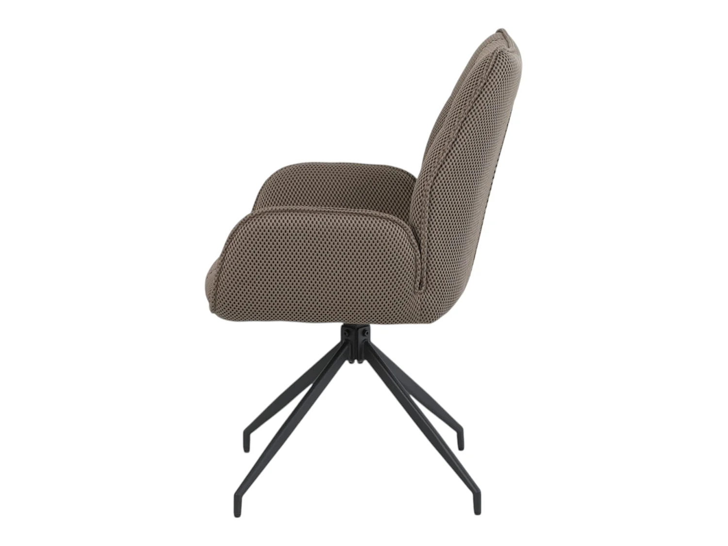 Lot de 2 chaises pivotantes tissu maille 3D marron - CARILO