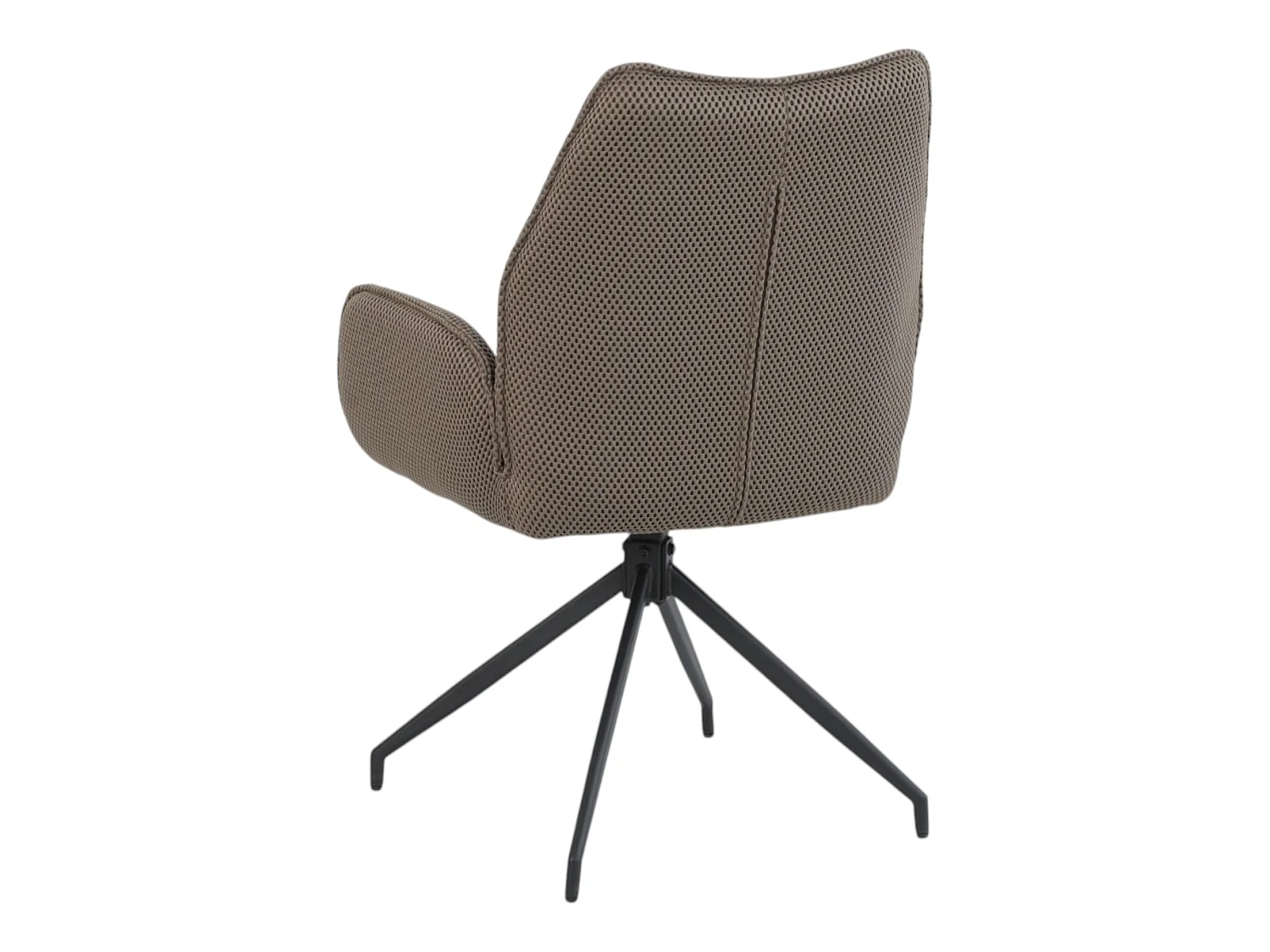 Lot de 2 chaises pivotantes tissu maille 3D marron - CARILO
