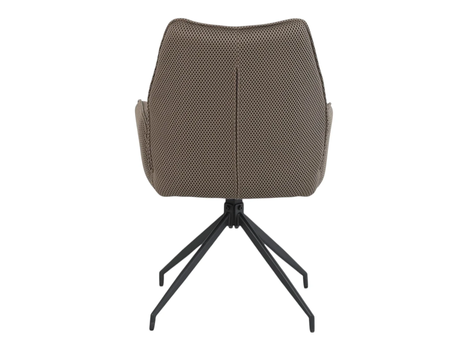 Lot de 2 chaises pivotantes tissu maille 3D marron - CARILO