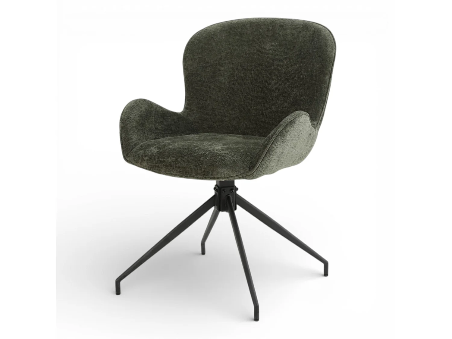 Lot de 2 chaises pivotantes tissu vert - ASYAR