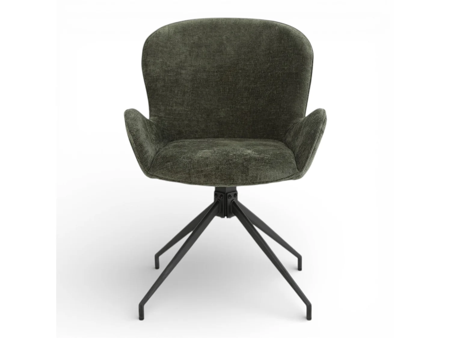 Lot de 2 chaises pivotantes tissu vert - ASYAR
