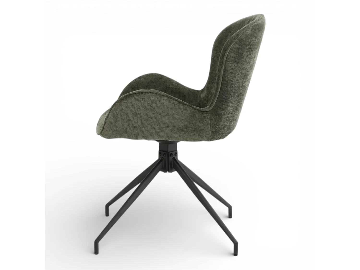 Lot de 2 chaises pivotantes tissu vert - ASYAR