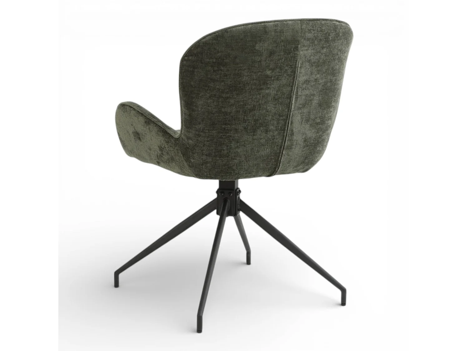 Lot de 2 chaises pivotantes tissu vert - ASYAR