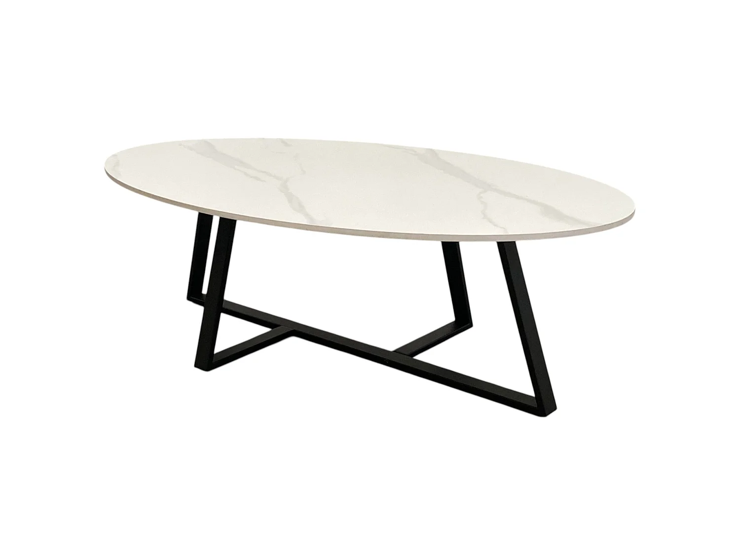 Table basse ovale céramique coloris blanc - ASTORIA