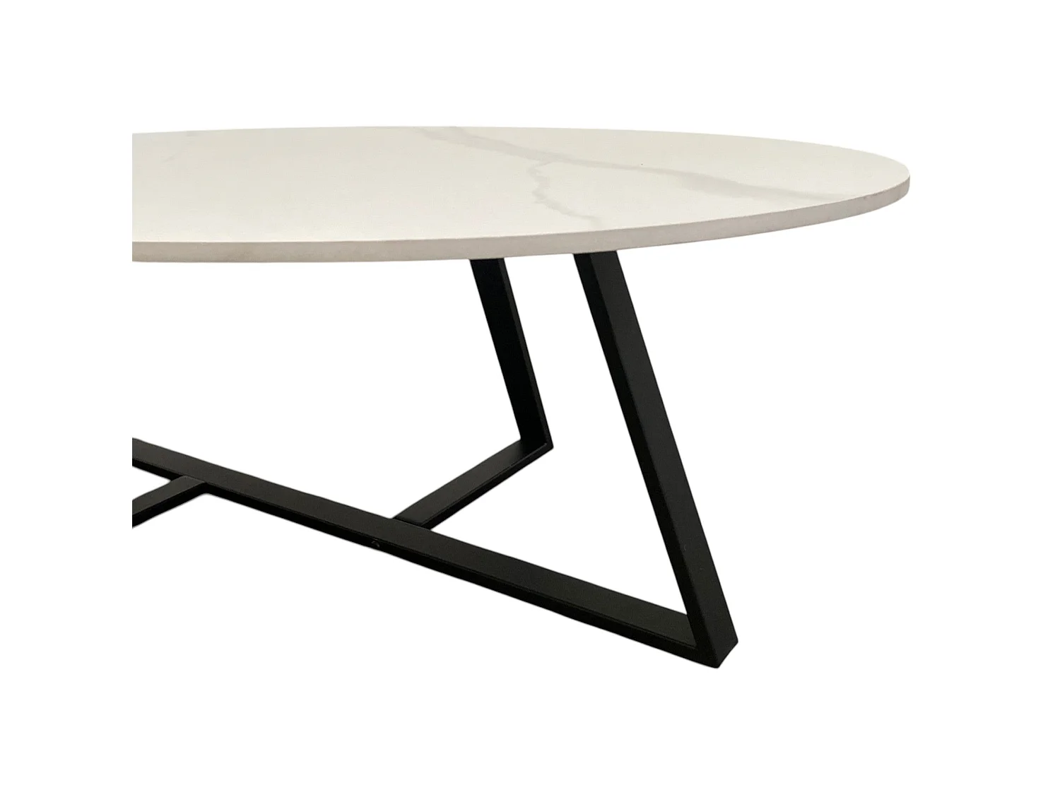 Table basse ovale céramique coloris blanc - ASTORIA