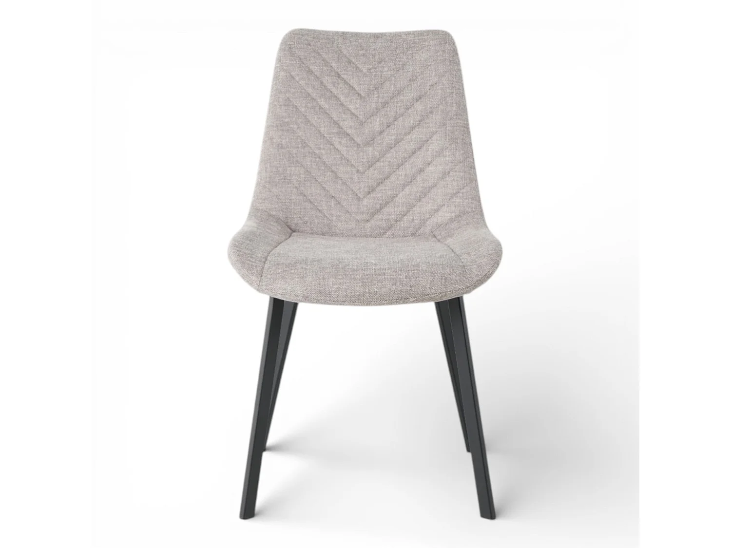 Lot de 4 chaises tissu gris clair pieds métal noir - ANGUS