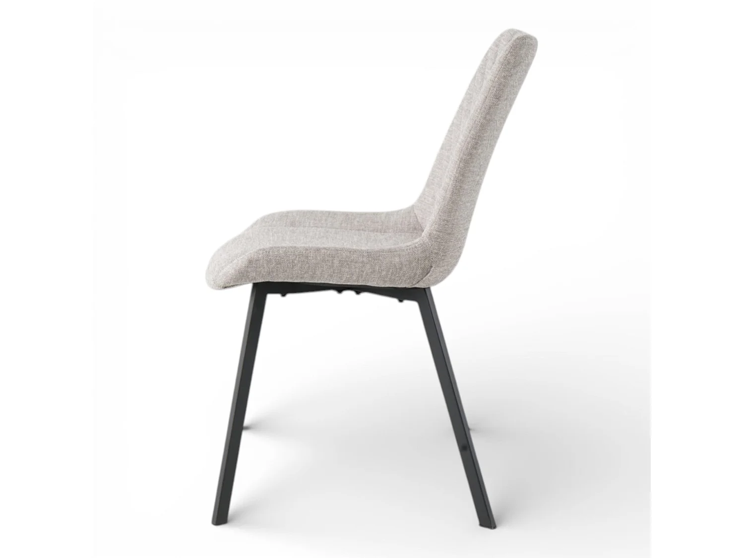 Lot de 4 chaises tissu gris clair pieds métal noir - ANGUS