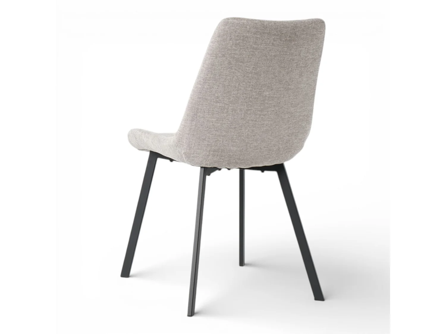 Lot de 4 chaises tissu gris clair pieds métal noir - ANGUS