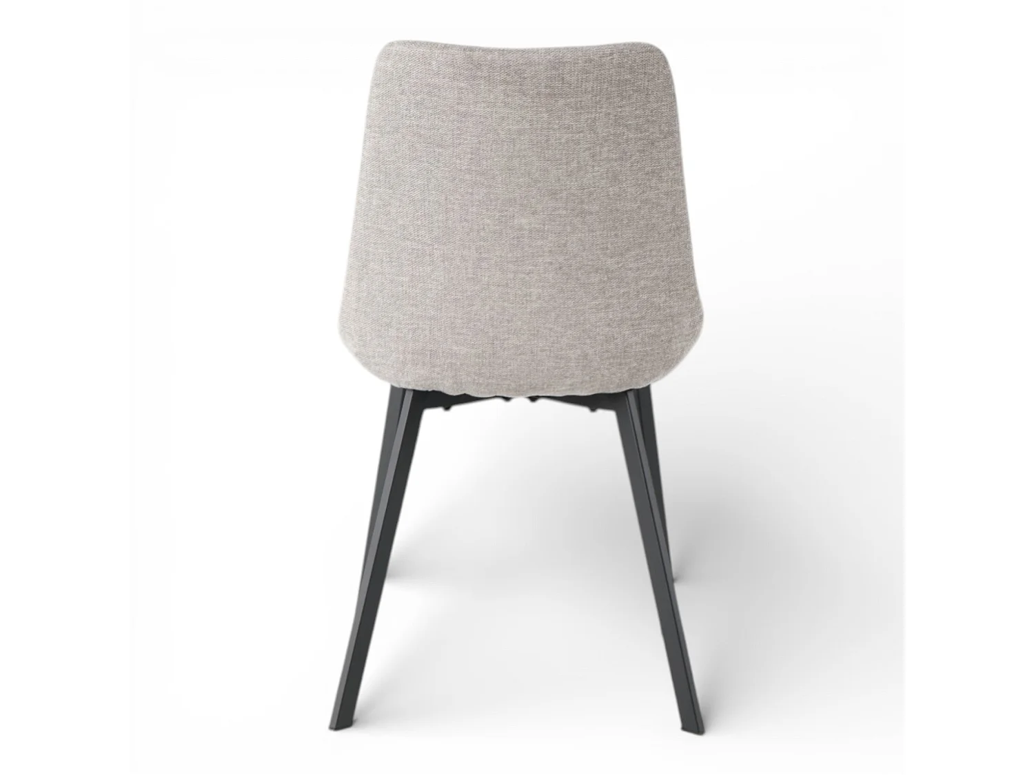 Lot de 4 chaises tissu gris clair pieds métal noir - ANGUS