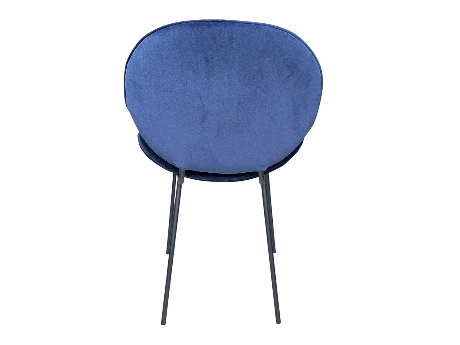 Lot de 2 chaises tissu velours bleu pieds métal noir - SAULT