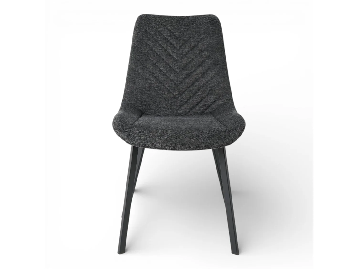 Lot de 4 chaises tissu gris foncé pieds métal noir - ANGUS