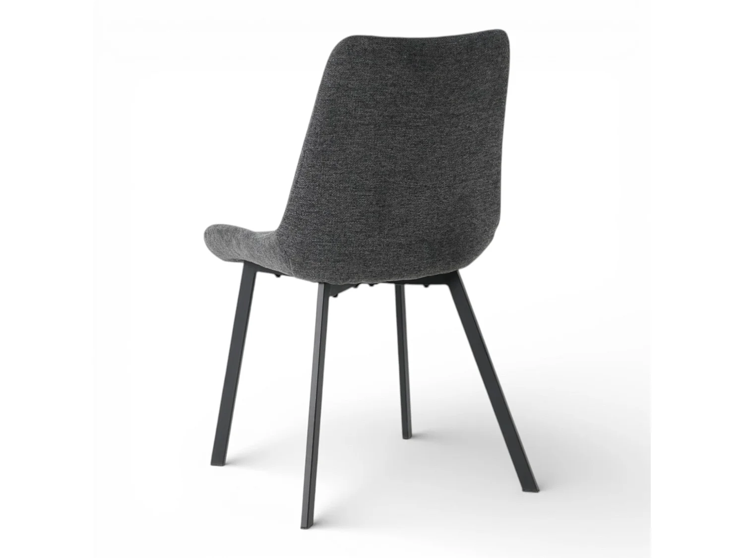 Lot de 4 chaises tissu gris foncé pieds métal noir - ANGUS