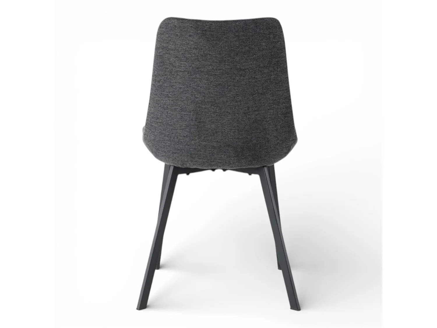 Lot de 4 chaises tissu gris foncé pieds métal noir - ANGUS