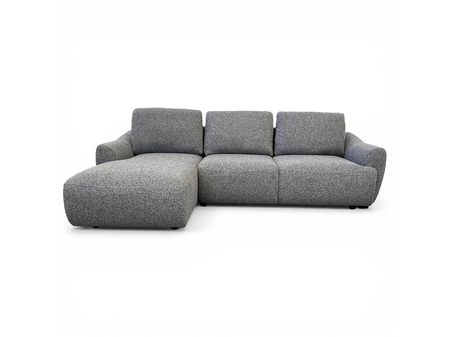 Canapé d'angle gauche convertible tissu gris - APPIA
