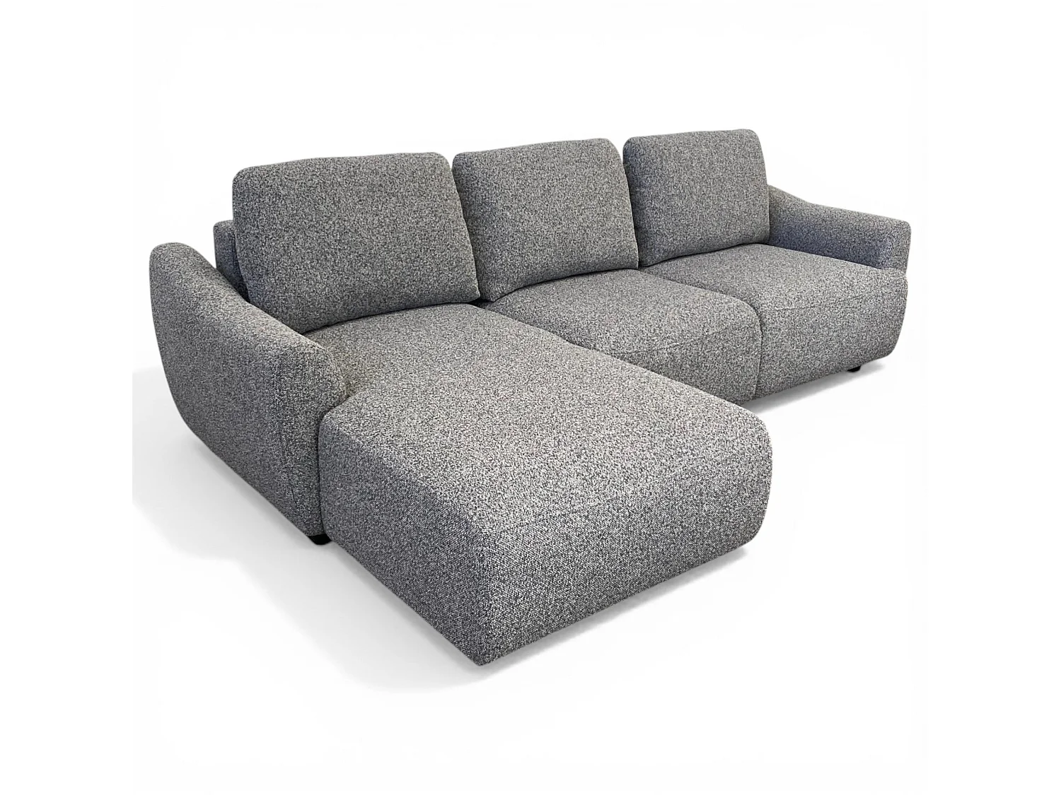 Canapé d'angle gauche convertible tissu gris - APPIA
