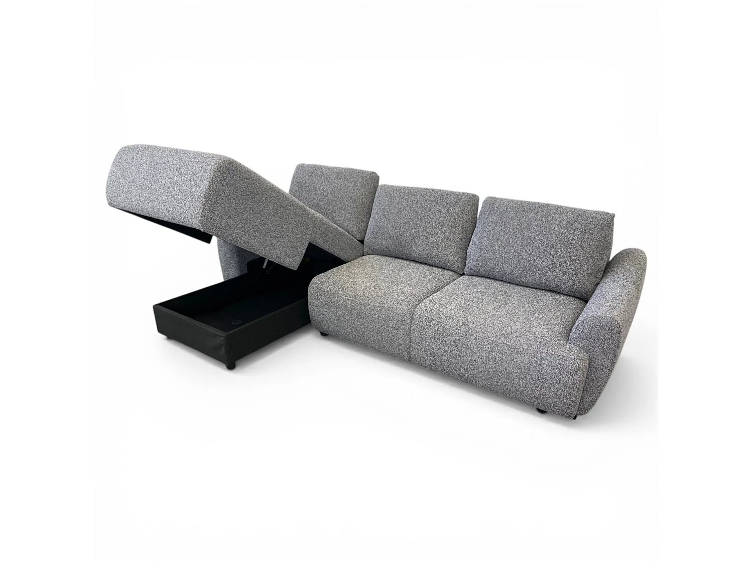 Canapé d'angle gauche convertible tissu gris - APPIA