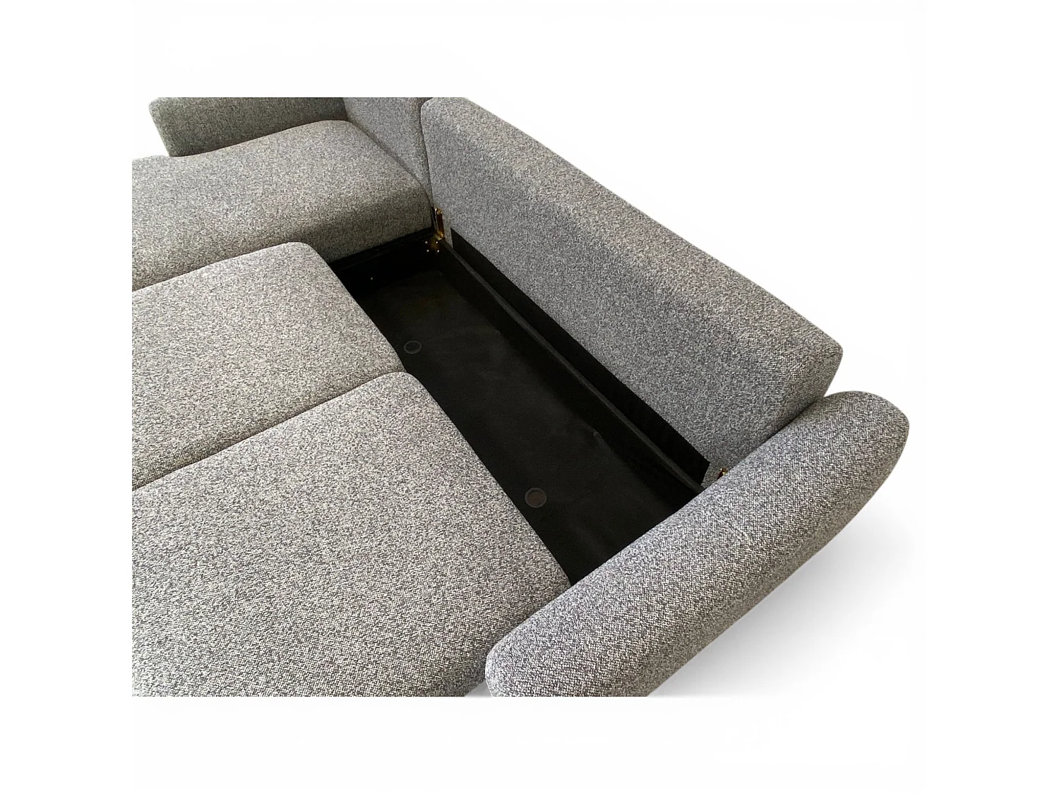 Canapé d'angle gauche convertible tissu gris - APPIA